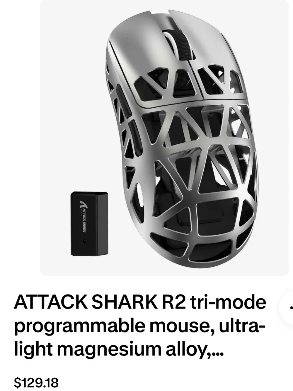 Lightweight Honeycomb Wireless Gaming Mouse in Matte Black